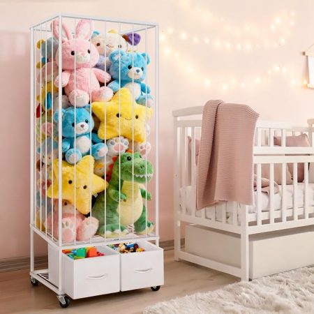 Stuffed Animal Storage Organizer with Toy Bins